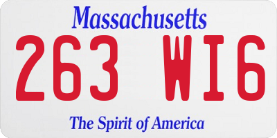 MA license plate 263WI6