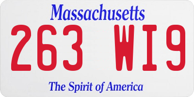 MA license plate 263WI9