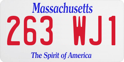 MA license plate 263WJ1