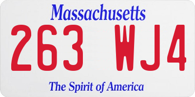 MA license plate 263WJ4
