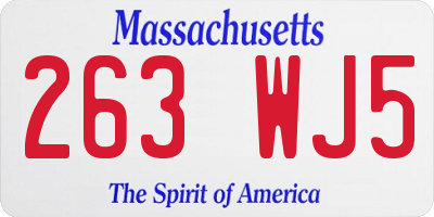 MA license plate 263WJ5