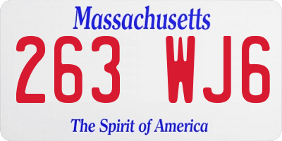 MA license plate 263WJ6