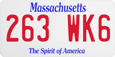MA license plate 263WK6