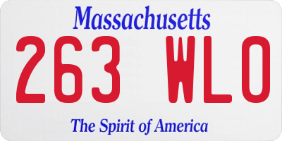 MA license plate 263WL0