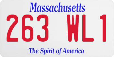 MA license plate 263WL1