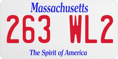 MA license plate 263WL2