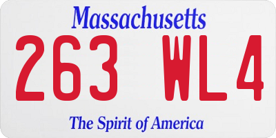 MA license plate 263WL4