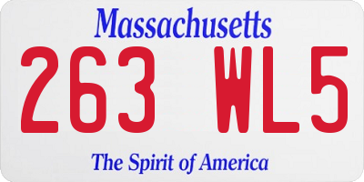MA license plate 263WL5
