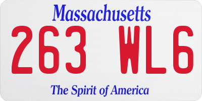 MA license plate 263WL6