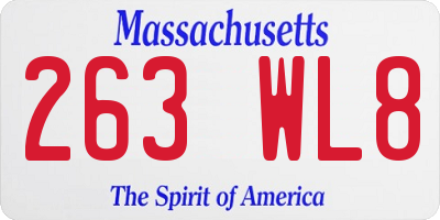 MA license plate 263WL8