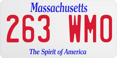 MA license plate 263WM0