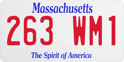 MA license plate 263WM1