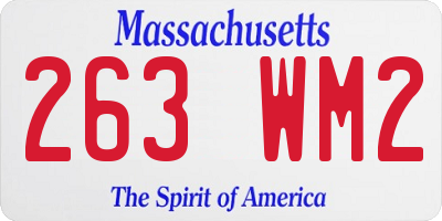 MA license plate 263WM2
