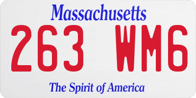 MA license plate 263WM6