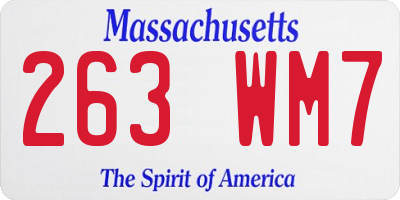 MA license plate 263WM7