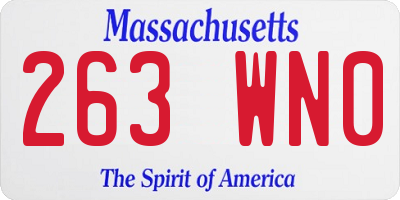 MA license plate 263WN0