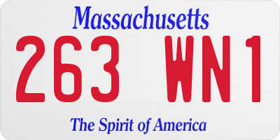 MA license plate 263WN1