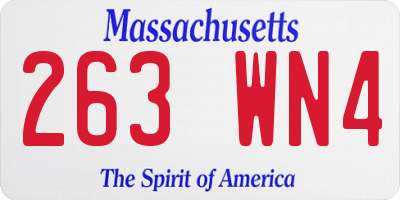 MA license plate 263WN4