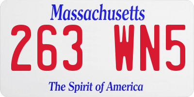 MA license plate 263WN5