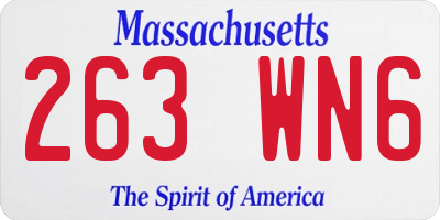 MA license plate 263WN6