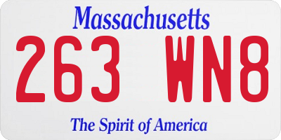 MA license plate 263WN8