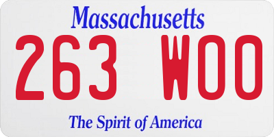 MA license plate 263WO0