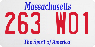 MA license plate 263WO1