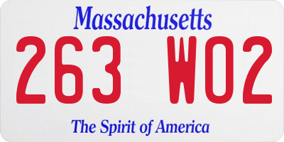 MA license plate 263WO2