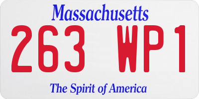 MA license plate 263WP1