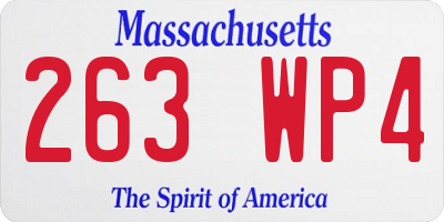 MA license plate 263WP4
