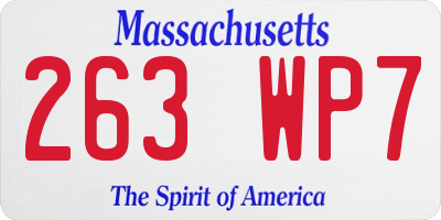 MA license plate 263WP7