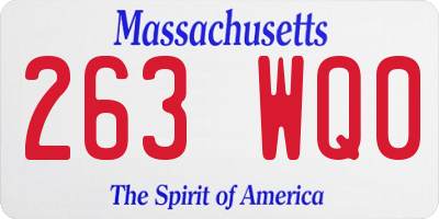 MA license plate 263WQ0