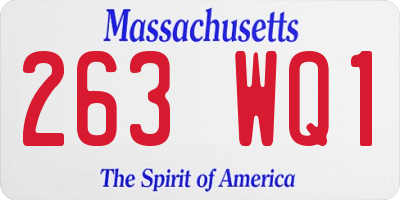 MA license plate 263WQ1
