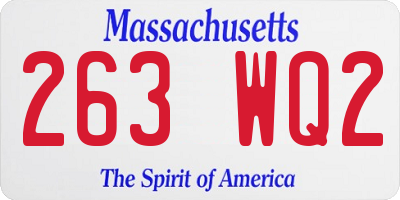 MA license plate 263WQ2