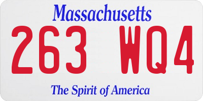 MA license plate 263WQ4