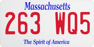 MA license plate 263WQ5
