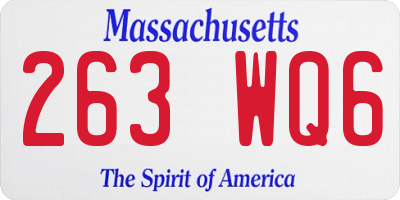 MA license plate 263WQ6