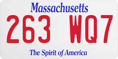 MA license plate 263WQ7