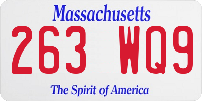 MA license plate 263WQ9