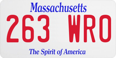 MA license plate 263WR0