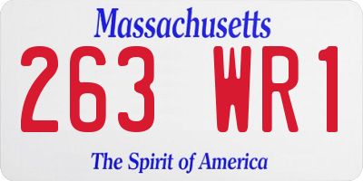 MA license plate 263WR1