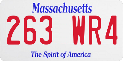MA license plate 263WR4