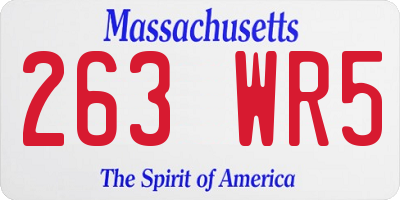 MA license plate 263WR5