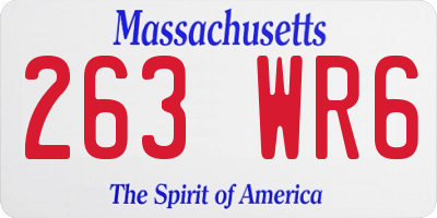 MA license plate 263WR6