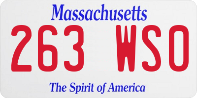 MA license plate 263WS0