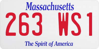 MA license plate 263WS1