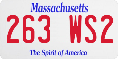 MA license plate 263WS2
