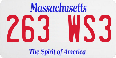 MA license plate 263WS3