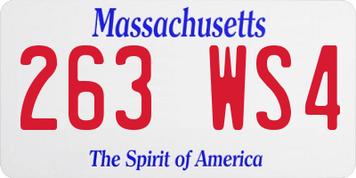 MA license plate 263WS4