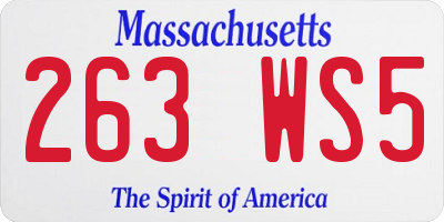 MA license plate 263WS5